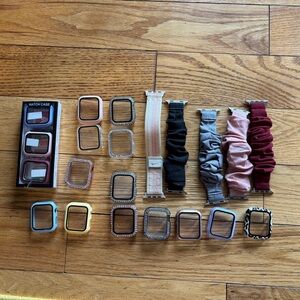 Assorted Apple Watch Bands and Cases Set